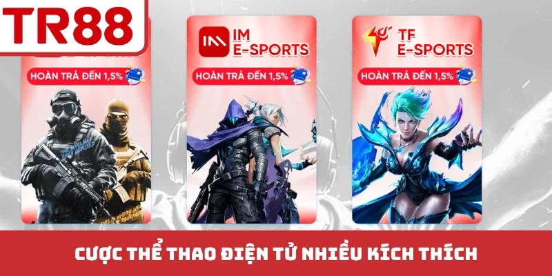 Cược thể thao điện tử nhiều kích thích